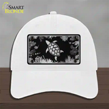 Turtle Black Brushed Chrome Novelty License Plate Hat Unconstructed Cotton / White