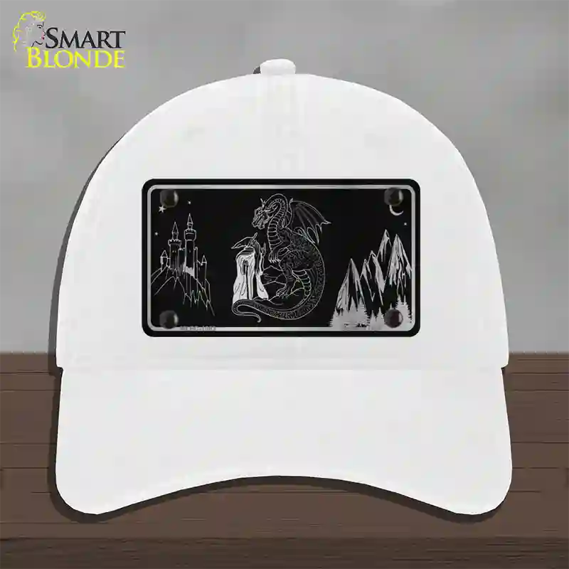 Wizards And Dragons Black Brushed Chrome Novelty License Plate Hat Unconstructed Cotton / White