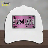 Dog Lover Pink Brushed Chrome Novelty License Plate Hat Tag Unconstructed Cotton / White