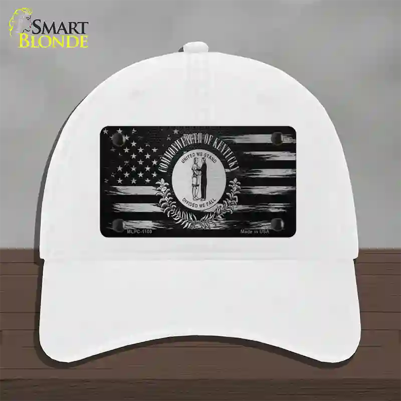 Kentucky Carbon Fiber Novelty License Plate Hat Unconstructed Cotton / White