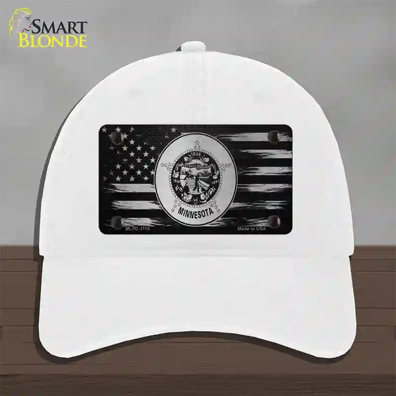 Minnesota Carbon Fiber Novelty License Plate Hat Unconstructed Cotton / White