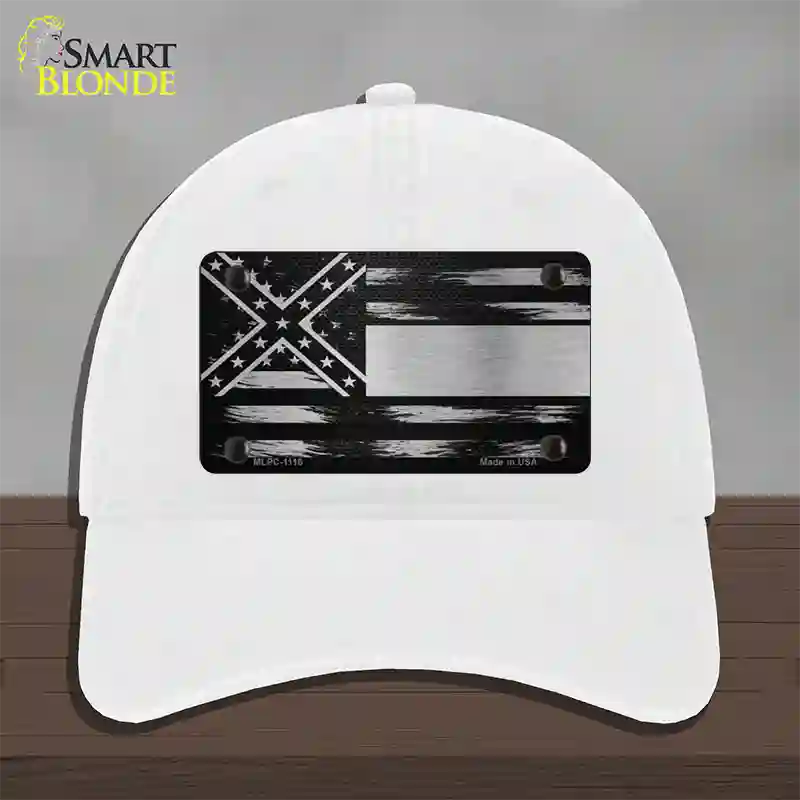 Mississippi Carbon Fiber Novelty License Plate Hat Unconstructed Cotton / White