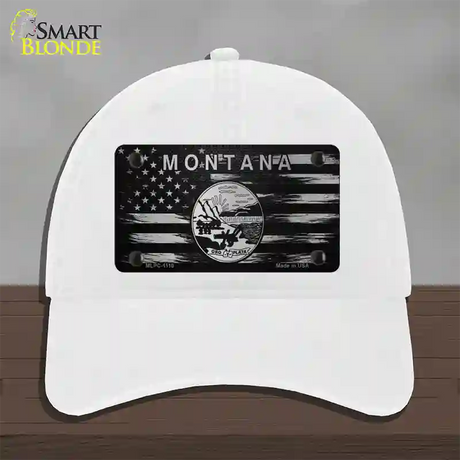 Montana Carbon Fiber Novelty License Plate Hat Unconstructed Cotton / White