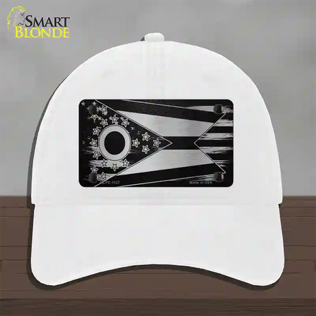 Ohio Carbon Fiber Novelty License Plate Hat Unconstructed Cotton / White