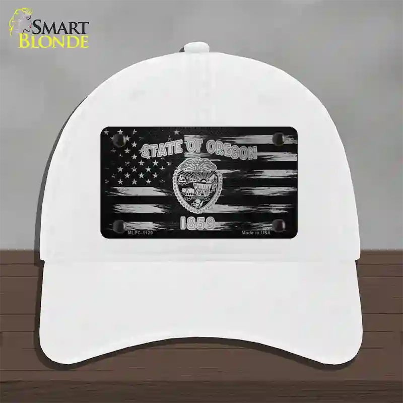 Oregon Carbon Fiber Novelty License Plate Hat Unconstructed Cotton / White