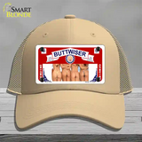 Buttwiser Beer Girls Novelty License Plate Hat Mesh / Khaki