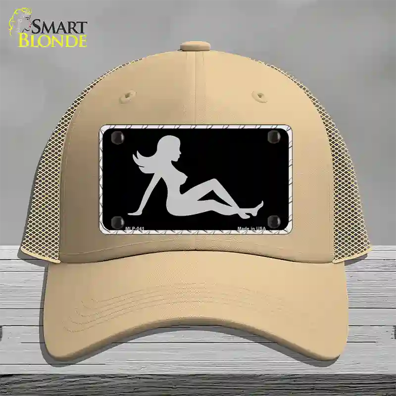 Mud Flap Girl Sillouette Novelty License Plate Hat Mesh / Khaki