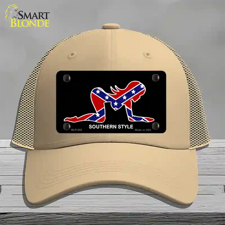 Southern Style Sexy Novelty License Plate Hat Mesh / Khaki