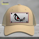 No Fear Eyes Diamond Novelty License Plate Hat Mesh / Khaki