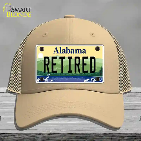 Retired Alabama Novelty License Plate Hat Mesh / Khaki