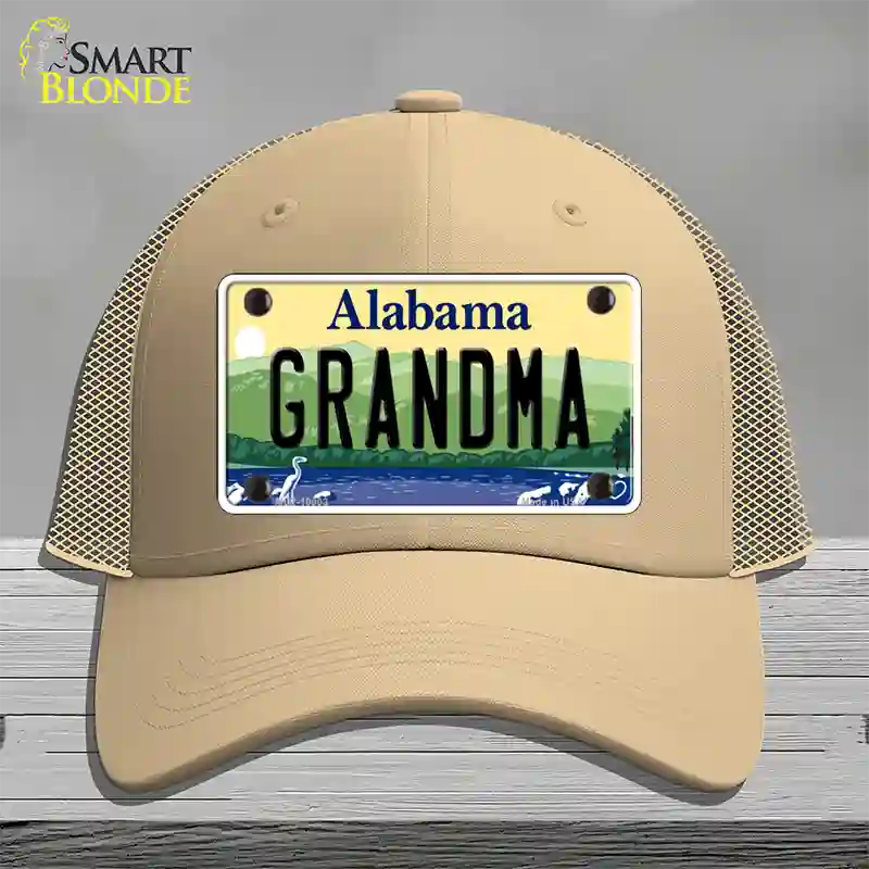 Grandma Alabama Novelty License Plate Hat Mesh / Khaki