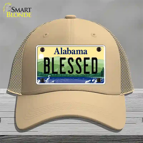 Blessed Alabama Novelty License Plate Hat Mesh / Khaki