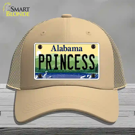 Princess Alabama Novelty License Plate Hat Mesh / Khaki