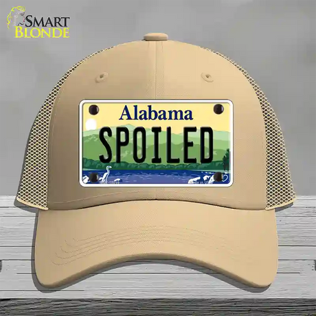 Spoiled Alabama Novelty License Plate Hat Mesh / Khaki