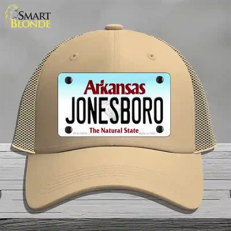 Jonesboro Arkansas Novelty License Plate Hat Mesh / Khaki