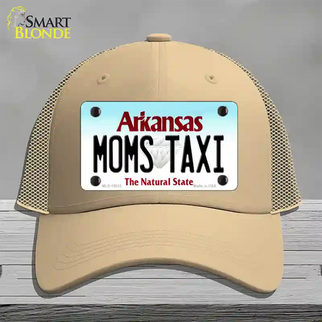 Moms Taxi Arkansas Novelty License Plate Hat Mesh / Khaki