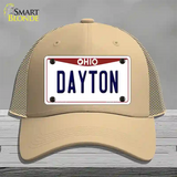 Dayton Ohio Novelty License Plate Hat Mesh / Khaki