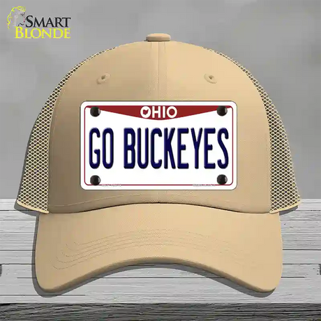 Go Buckeyes Ohio Novelty License Plate Hat Mesh / Khaki