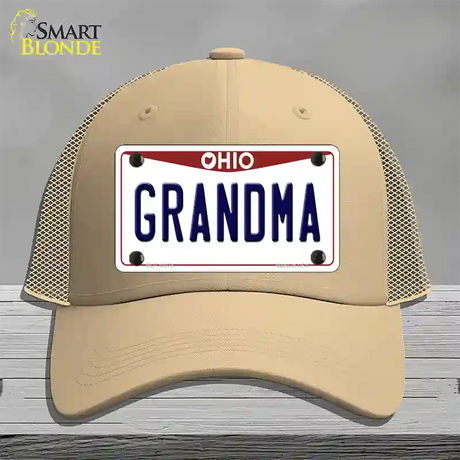 Grandma Ohio Novelty License Plate Hat Mesh / Khaki