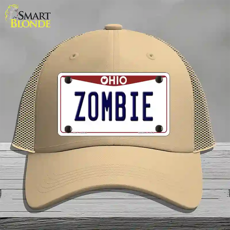 Zombie Ohio Novelty License Plate Hat Mesh / Khaki