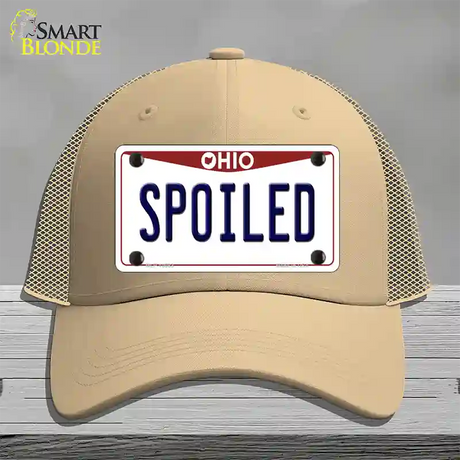 Spoiled Ohio Novelty License Plate Hat Mesh / Khaki