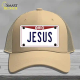 Jesus Ohio Novelty License Plate Hat Mesh / Khaki