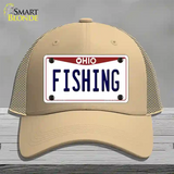 Fishing Ohio Novelty License Plate Hat Mesh / Khaki