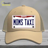 Moms Taxi Ohio Novelty License Plate Hat Mesh / Khaki