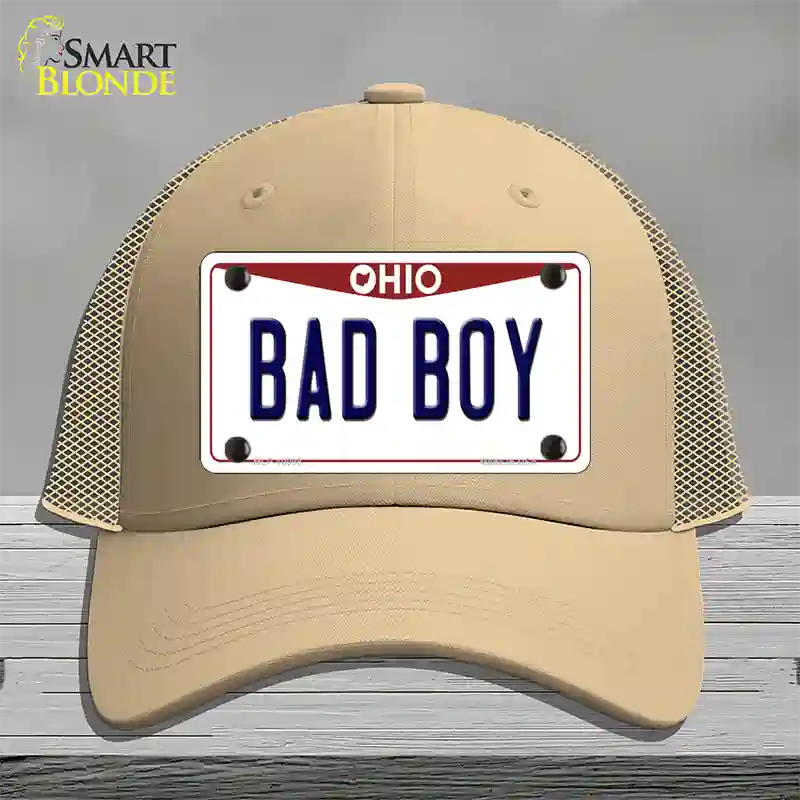 Bad Boy Ohio Novelty License Plate Hat Mesh / Khaki