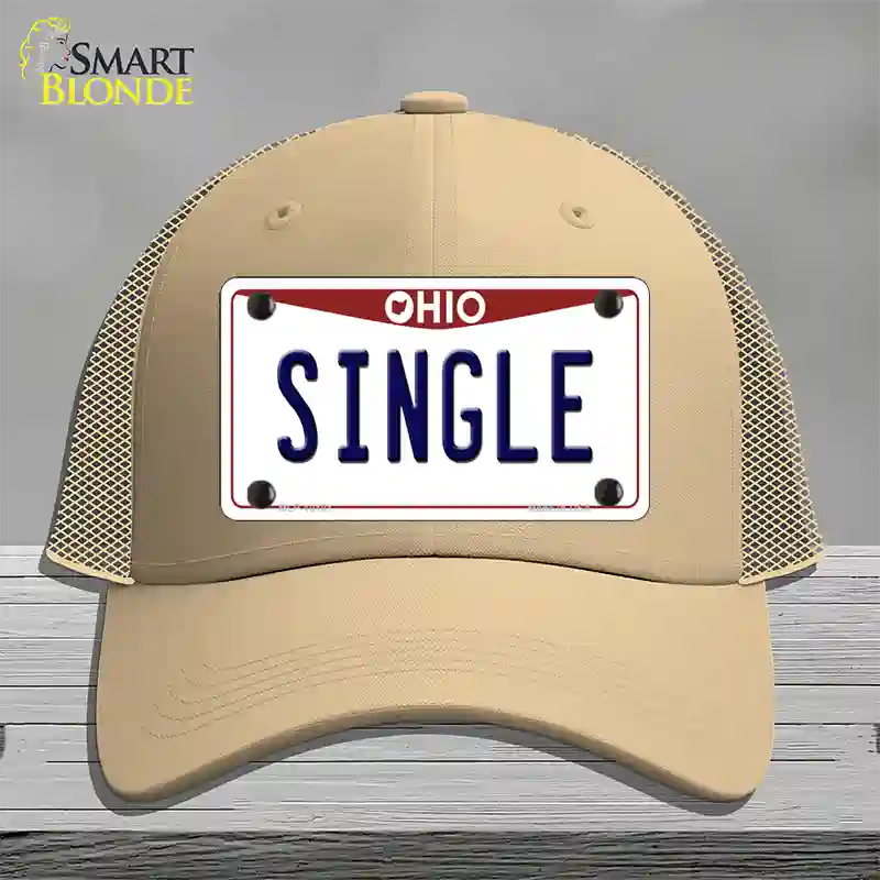 Single Ohio Novelty License Plate Hat Mesh / Khaki