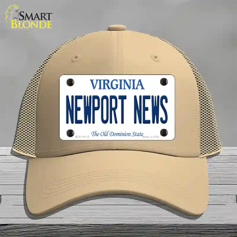 Newport News Virginia Novelty License Plate Hat Mesh / Khaki