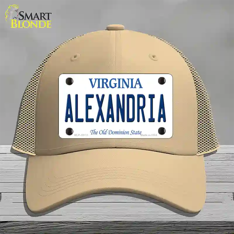 Alexandria Virginia Novelty License Plate Hat Mesh / Khaki