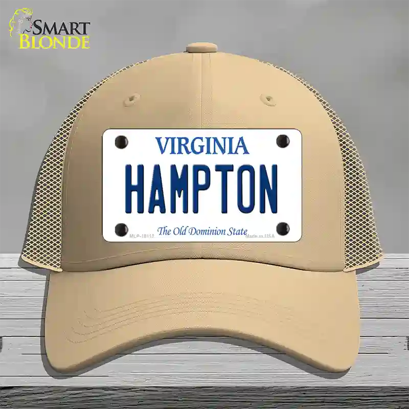 Hampton Virginia Novelty License Plate Hat Mesh / Khaki