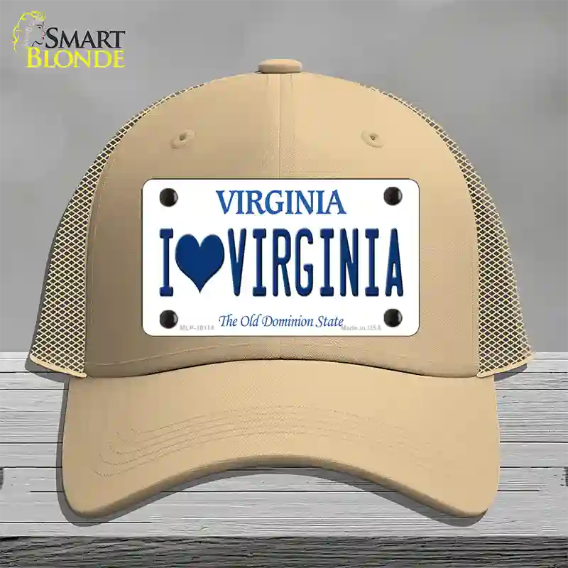 I Love Virginia Novelty License Plate Hat Mesh / Khaki