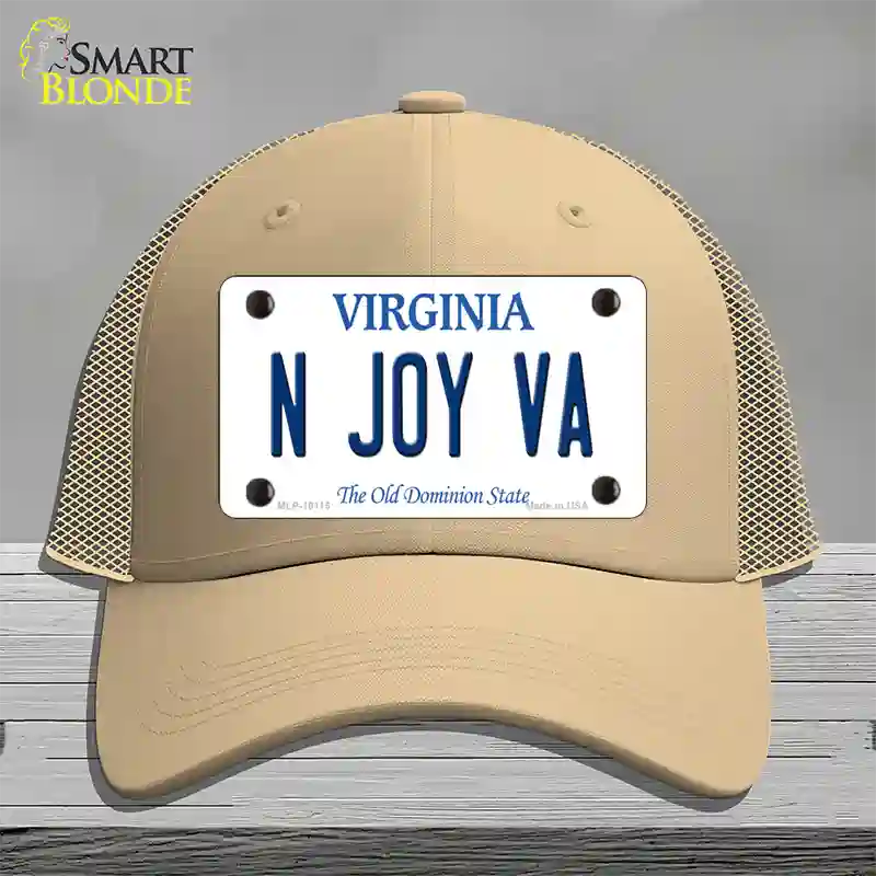 N Joy VA Virginia Novelty License Plate Hat Mesh / Khaki