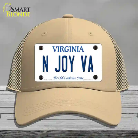 N Joy VA Virginia Novelty License Plate Hat Mesh / Khaki