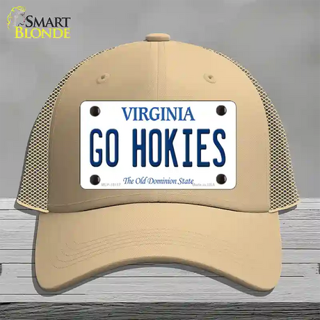 Go Hokies Virginia Novelty License Plate Hat Mesh / Khaki