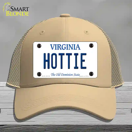 Hottie Virginia Novelty License Plate Hat Mesh / Khaki