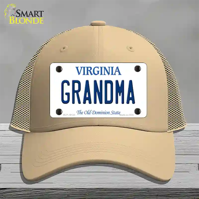 Grandma Virginia Novelty License Plate Hat Mesh / Khaki