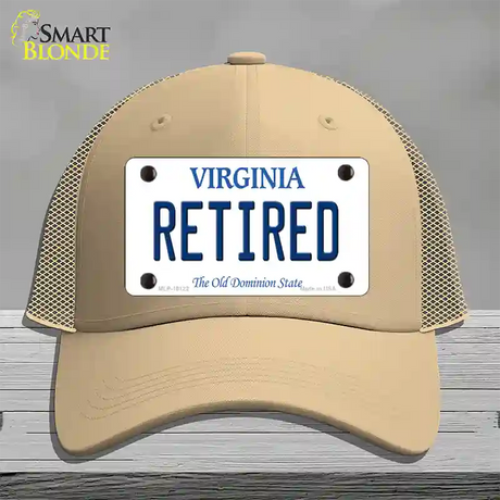 Retired Virginia Novelty License Plate Hat Mesh / Khaki