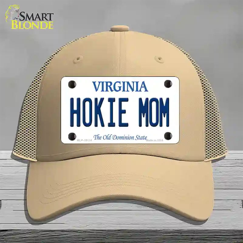 Hokie Mom Virginia Novelty License Plate Hat Mesh / Khaki