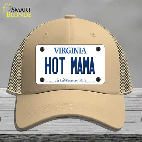 Hot Mama Virginia Novelty License Plate Hat Mesh / Khaki