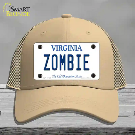 Zombie Virginia Novelty License Plate Hat Mesh / Khaki