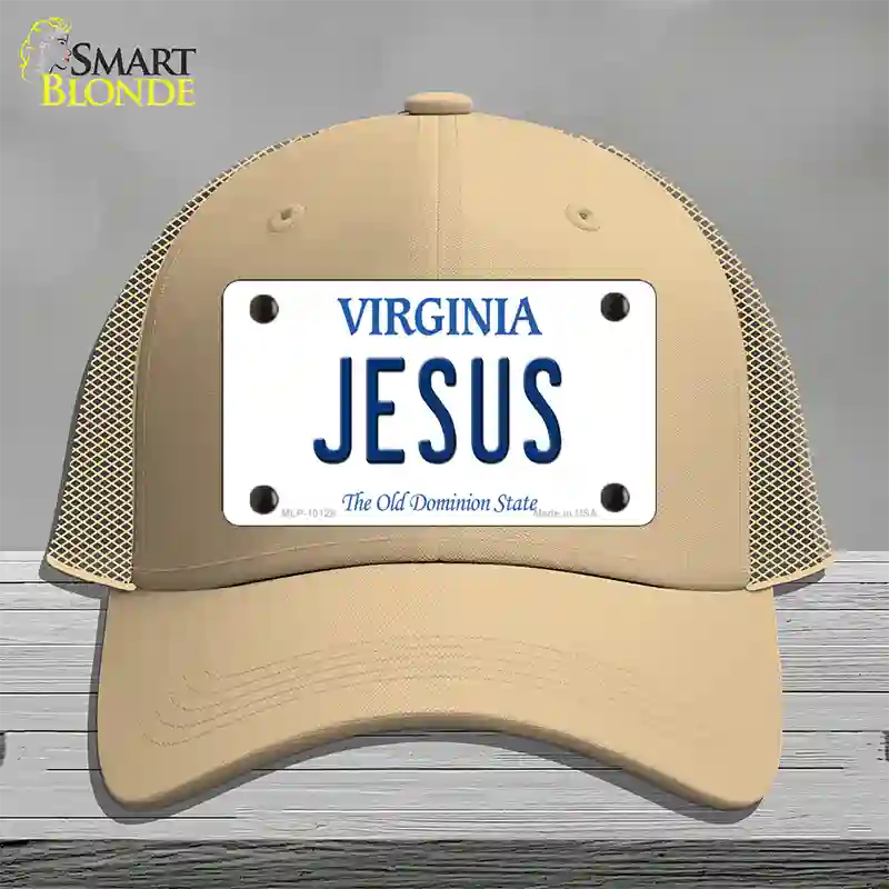 Jesus Virginia Novelty License Plate Hat Mesh / Khaki