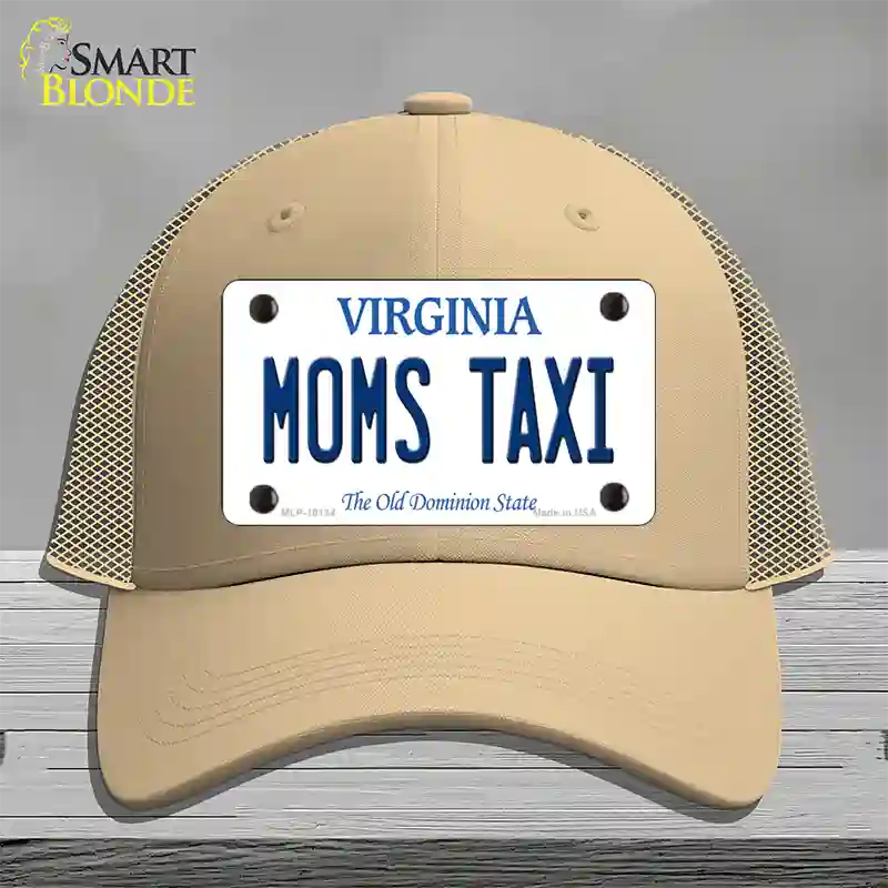 Moms Taxi Virginia Novelty License Plate Hat Mesh / Khaki