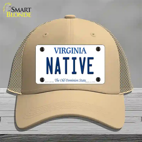 Native Virginia Novelty License Plate Hat Mesh / Khaki