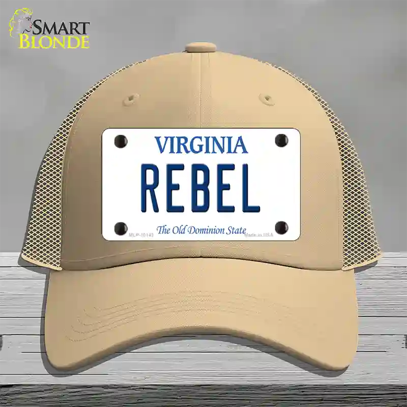 Rebel Virginia Novelty License Plate Hat Mesh / Khaki