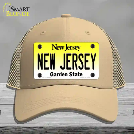 New Jersey Garden State Novelty License Plate Hat Mesh / Khaki