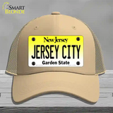 Jersey City New Jersey Novelty License Plate Hat Mesh / Khaki