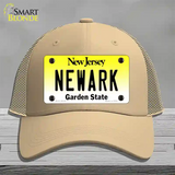 Newark New Jersey Novelty License Plate Hat Mesh / Khaki